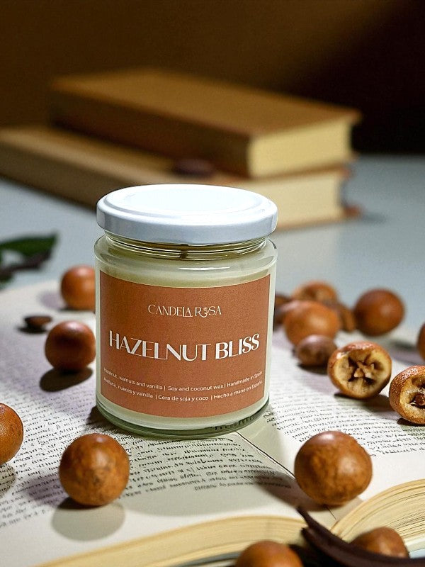 Hazelnut Bliss: vela aromática artesanal avellana, nueces y vainilla